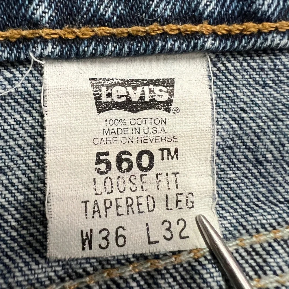 Vintage 90s Levi's 560 Loose Fit Tapered Leg Jeans‎ Men's W36 L32 Blue Denim